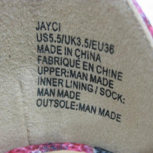 JUSTFAB Jayci Faux Python Snakeskin  Heeled Sandal w/ Ankle strap tie size 5.5 - Picture 7 of 9